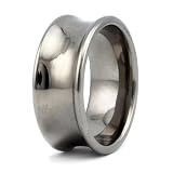 10mm Wide Polished Concave Titanium Ring (Sizes 8-12)