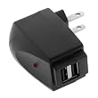 Black 2-Port USB Home Travel Charger for Apple iPhone 1st, 2nd 3G, 3rd 3Gs, Ipod Touch 1st, Touch 2G, Ipod Nano