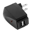 Black 2-Port USB Home Travel Charger for Apple iPhone 1st, 2nd 3G, 3rd 3Gs, Ipod Touch 1st, Touch 2G, Ipod Nano