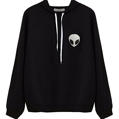 Froomer Alien Print Long Sleeve Hooded Hoodie Sweater