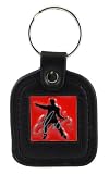 Elvis Square Leather Key Ring - Square Leather Key Ring