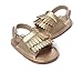 LIVEBOX Infant Baby Girls Moccasins Tassels Premium Soft Rubber Sole Anti-Slip Summer Prewalker Toddler Sandals (M: 6~12 Months, Champagne)