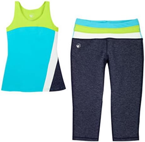 Limeapple Sport Girls' 2-piece Yoga Set-Turquoise/Denim (14)
