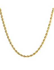 10K Yellow Gold Hollow Rope Twist Chain Lobster Clasp Necklace 10 MM 40 Inches