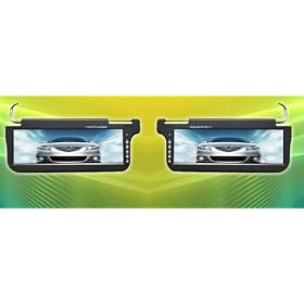 PAIR BLACK 12.2 COLOR SUNVISOR LCD DVD TFT HIGH RESOLUTION VIDEO MONITOR SCREENS SUN VISOR