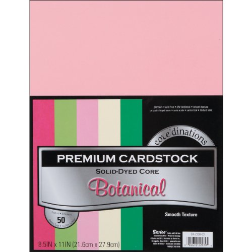 Darice GX220003 Coordination Value Cardstock, 8.5 by 11-Inch, Botanical, 50-Pack