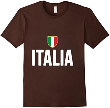 Men's Football Italy Italia Soccer T-Shirt Medium Brown