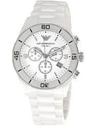 Emporio Armani Womens AR1424 Ceramic White Dial Watch
