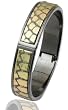 ROCK YOUR PYTHON! Glamnoir Genuine Golden Python Snakeskin Safari Bangle Bracelet - Gift Boxed & Gray Gunmetal Finish