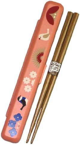 Java sparrow pink 33005 and HAKOYA KOTORITACHI 18.0 chopstick case set floret (japan import)