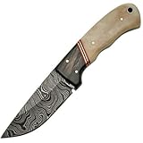 UPC 801608210682 product image for Szco Supplies Bone Damascus Hunting Knife | upcitemdb.com