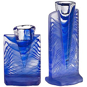 Kosta Boda Ice Age Candlestick Blue