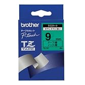 BROTHER TZテープ TZ-721 ラミネートテープ(緑地/黒字) 9mm