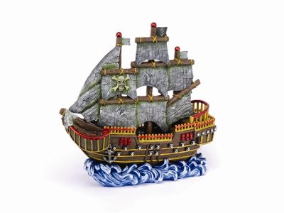 Large Pirate Wave Runner Ship Fish Tank Ornament