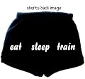 Flirty Diva Tees Woman's Fitness Workout Shorts-Eat Sleep Train-Black