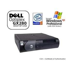 Dell Optiplex GX280 SFF Desktop PC, Pentium 4 HT 3.4GHz, 1024MB Ram Memory, 40GB Hard Drive, DVD/CD-RW Combo Drive, Genuine Windows XP Professional SP3