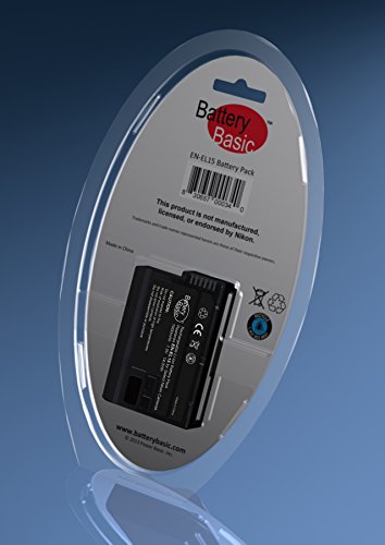 Battery Basic EN-EL15 Premium Battery Pack for Select Nikon DSLR Cameras (Retail Packaging)