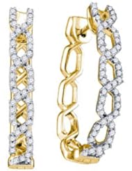 10KT Yellow Gold 0.52CT Diamond Fashion Hoops