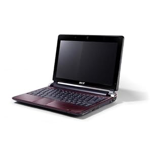 Acer Aspire One D250 25,7 cm (10,1 Zoll) Netbook (Intel Atom N280 1,6GHz, 1GB RAM, 160GB HDD, Intel 945GSE, XP Home) rot
