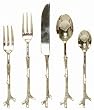 Decorative Stainless Steel Twig Flatware 5pc Place Setting