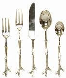 Decorative Stainless Steel Twig Flatware 5pc Place Setting