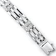 Sterling Silver Cubic Zirconia Rhodium Plated Men's Bracelet