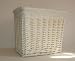 Kitchen & Housewares : NEW RECT. WHITE WICKER WASTE PAPER BIN WHITE LINING