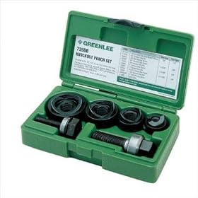Greenlee 735BB Knockout Punch Kit, 1/2-Inch to 1-1/4-Inch Conduit Size