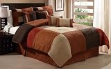 Best Quality Spice Block Suede King Comforter Set with 4 Bonus Pieces By Pem America