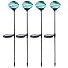 Murano Globe Solar Light Aqua Glass Globe Steel 4 Li