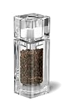 Cole & Mason Precision Cube 145 mm Combi Mill Acrylic Pepper Mill with Salt Shaker on Top