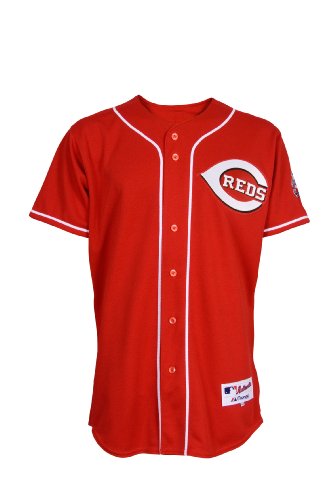 MLB Men's Cincinnati Reds Jay Bruce Six Button Authentic Home Jersey (White, 44/Large)
