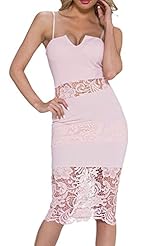 Lace Notched Notched Collar Polyester/Spandex Bodycon Dress 