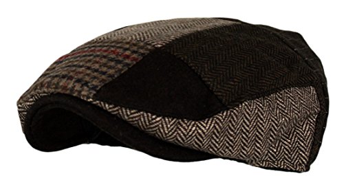 Men s multi pattern patchwork wool blend newsboy ivy go…