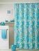 Lolli Bright Turquoise Retro Circle Dots Fabric Shower Curtain & Hook Set