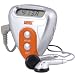 August HPC610O Podom�tre multifonction avec radio FM, compteur de pas, calculateur de distance / calories avec insertion de poids personnel, param�tres de foul�e et montre num�rique - Couleur argent et orange