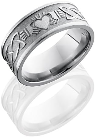 Mens Titanium, Claddah Celtic Knot Wedding Band (sz 9)