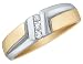Men's Diamond Ring 1/8 Carat (ctw) in Yellow and White Gold