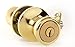 Lion Locks LICO0705 Tulip Entry Door Knob and Keyed Alike Single Cylinder Deadbolt, Polish Brass