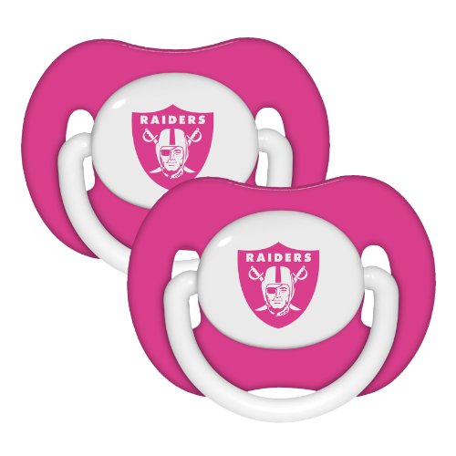 Oakland Raiders Pink 2-pack Infant Pacifier Set - 2014 NFL Baby Girl Pacifiers