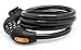 MEETLOCKS® Combination Coiled Cable Lock, Dia.12mmx5 Feet(L) Cable With A Free Charge Easy-fix Bracket, Fits For The Stem Of Dia.26-40mm