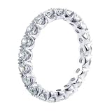 2.00 CT TW Split Prong Set Diamond Eternity Wedding Platinum Band