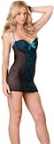 Sexy Sheer Babydoll Chemise Lingerie - 3 Piece Set