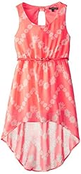 Girls  Belted Jacquard Glittering Elasticized   Waistline Cap Sleeves Floral Print Cotton/Polyester  Dress With a Bow(s)