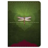 Tree-Free Greetings Remnants of Magic 160-Page Recycled Paper and Sugarcane Journal, 5.5 x 7.5 Inches, Moss Green and Plum with Dragonfly (21088)