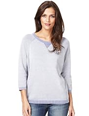 Indigo Collection Pure Cotton Washed Look Sweat Jumper