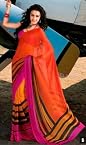 Stylelok Faux georgette Sarees SL 80754 | Color Orange