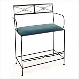 Neoclassic Spectator Bench w/ Arms Finish: Jade Patina, Fabric: Figurine