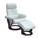 Luxury Recliner Chair with Ottoman - White