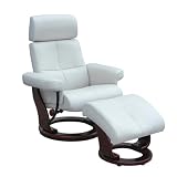 Luxury Recliner Chair with Ottoman - White